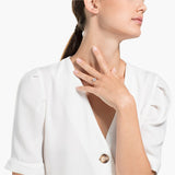 Swarovski Symbolic Star Motif Ring White Rose-Gold Tone Size 55