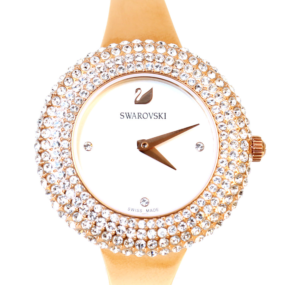 5484050 Swarovski Crystal Rose Watch Metal Bracelet White Rose-Gold Tone – Blue ...