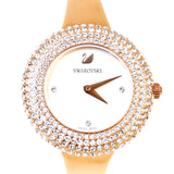 Swarovski Crystal Rose Watch Metal Bracelet White Rose-Gold Tone