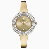 Swarovski Crystal Rose Watch Metal Bracelet Golden Champagne-Gold Tone
