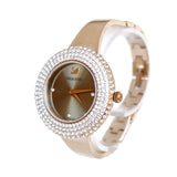 Swarovski Crystal Rose Watch Metal Bracelet Golden Champagne-Gold Tone