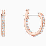 Swarovski,Nice Hoop Pierced Earrings,White, Rose-Gold Tone,One Size
