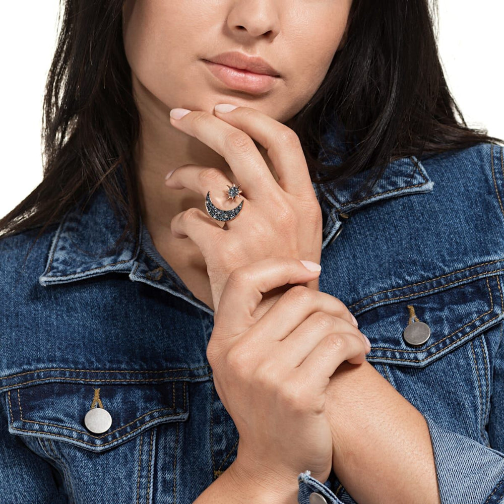 Swarovski Symbolic Moon Ring Multi-Ed Rose-Gold Tone Size 55