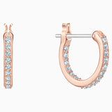 Swarovski, Symbolic Star Hoop Pierced Earrings,White, Rose-Gold Tone,One Size