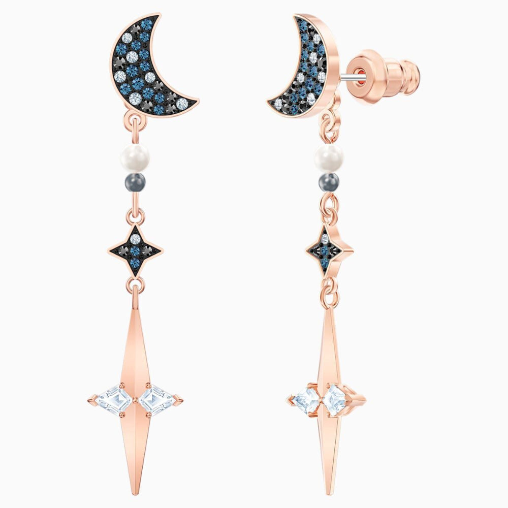 Swarovski Swan Symbol Earrings Dark Multi- Colour | Earrings | Fashion Jewellery | Women Earrings | Womens Swarovski Swan Symbol Earrings Dark Multi- Colour | Earrings | Fashion Jewellery | Women Earrings | Womens