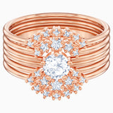 Swarovski PenÃƒÂ£Ã‚Â©Lope Cruz Moonsun Stacking Ring White Rose-Gold Tone Size 52
