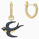 Swarovski,Tarot Magic Hoop Pierced Earrings,Dark Multi-Colored,One Size