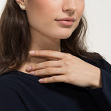 Swarovski,Nice Stud Pierced Earrings,White, Gold-Tone,One Size