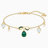 Swarovski Black Baroque Bracelet Green Gold-Tone Size M