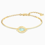 Swarovski Sparkling Dance Bangle Green Gold-Tone Size M