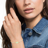 Swarovski Sparkling Dance Bangle Green Gold-Tone Size M