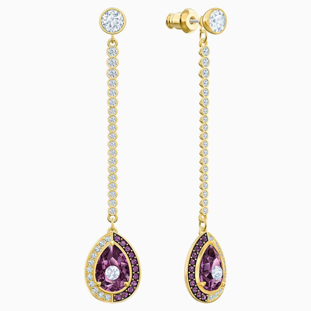 Swarovski Baroque Drop Earrings Purple