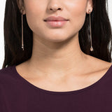 Swarovski,Precisely Pierced Earrings,White, Rose-Gold Tone,One Size