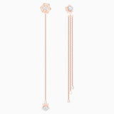 Swarovski,Precisely Pierced Earrings,White, Rose-Gold Tone,One Size