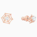 Swarovski,Precisely Pierced Earrings,White, Rose-Gold Tone,One Size