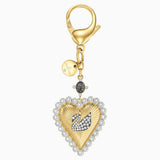 Swarovski,Vintage Swan Bag Charm,White, Gold-Tone,One Size