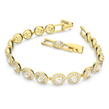 Swarovski Angelic Bracelet Round cut, White, Gold-tone Plated Medium