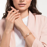 Swarovski Precisely Cuff White Rose-Gold Tone Size M