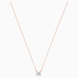 عقد جذاب من سواروفسكي ، باللون الأبيض ، الذهبي الوردي ، مقاس واحد