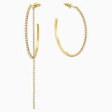 Swarovski,Fit Hoop Pierced Earrings,White, Gold-Tone,One Size