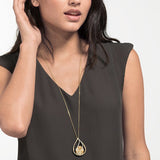 Swarovski,Energic Necklace,Brown, Gold-Tone,One Size