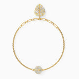 Swarovski Remix Collection Tropical Leaf Strand White Gold-Tone Size M