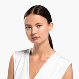 أقراط مرصعة بأحجار باردة، من سواروفسكي باللون أبيض، مقاس واحد