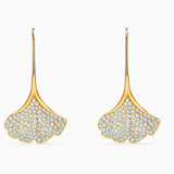 Swarovski,Stunning Ginko Pierced Earrings,White, Gold-Tone,One Size