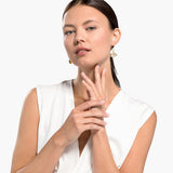 Swarovski,Stunning Ginko Pierced Earrings,White, Gold-Tone,One Size