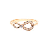 سواروفسكي ، خاتم إنفينيتي ، أبيض ، ذهبي وردي ، مقاس ٥٨