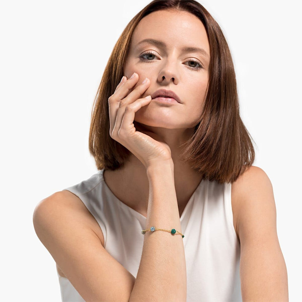 Swarovski Remix Collection Pop Strand Green Gold-Tone Size M