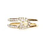 Swarovski So Cool Pin Ring Gold Tone