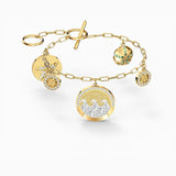 Swarovski Shine Coins Bracelet Light Multi-Ed Gold-Tone Size M