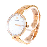 سواروفسكي ، ساعة كوزموبوليتان ، سوار معدني ، أبيض ، لون ذهبي وردي ، مقاس واحد