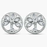 Swarovski,Symbolic Tree Of Life Stud Pierced Earrings, White,One Size