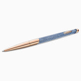قلم حبر جاف كريستالي من سواروفسكي  ، باللون الأزرق ، الذهبي الوردي ، مقاس واحد