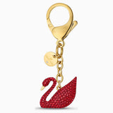 Swarovski,Swan Bag Charm,Red, Gold-Tone ,One Size