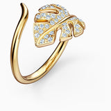 Swarovski Tropical Leaf Open Ring White Gold-Tone