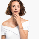 Swarovski Stone Bangle White Gold-Tone Size M