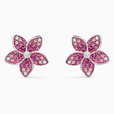 Swarovski Tropical Flower Pierced Earrings Pink