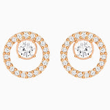 Swarovski Creativity Circle Pierced Earrings White Rose-Gold Tone