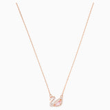 Swarovski Dazzling Swan Necklace Multi-Colored Rose-Gold Tone