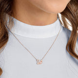 Swarovski Dazzling Swan Necklace Multi-Colored Rose-Gold Tone