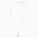 Swarovski Dazzling Swan Y Necklace Multi-Colored Rose-Gold Tone