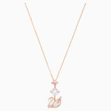 Swarovski Dazzling Swan Y Necklace Multi-Colored Rose-Gold Tone