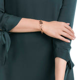 Swarovski Facet Swan Bangle Multi-Colored Rose-Gold Tone