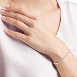 Swarovski Tennis Bracelet White Rose-Gold Tone Size M