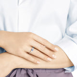 سواروفسكي، خاتم ثلاثي الدائري الجذاب ، أزرق ، مقاس ٥٨