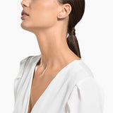 Swarovski Attract Round Pierced Earrings White