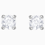 Swarovski Attract Round Pierced Earrings White